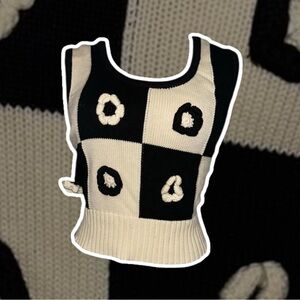 Zara Black and White Knit Vest